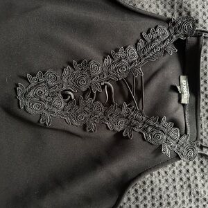 Express Black Embellished Cut Out Bodysuit